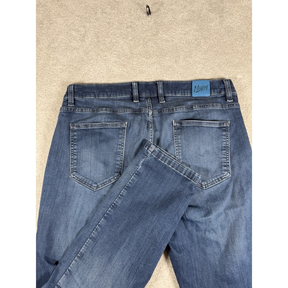 Mugsy Fultons Jeans Mens 38x30 Dark Wash Blue Slim Straight Stretch Denim Pants
